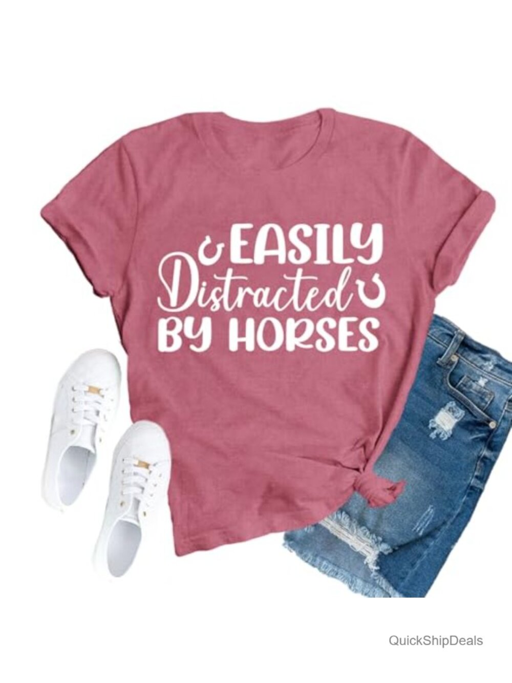 Western Cowgirl Horse Graphic T-Shirt Soft Relaxed Fit Short Sleeve